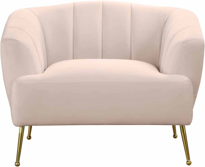 Meridian Furniture - Tori Velvet Chair in Pink - 657Pink-C - GreatFurnitureDeal