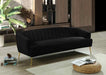 Meridian Furniture - Tori Velvet Sofa in Black - 657Black-S - GreatFurnitureDeal