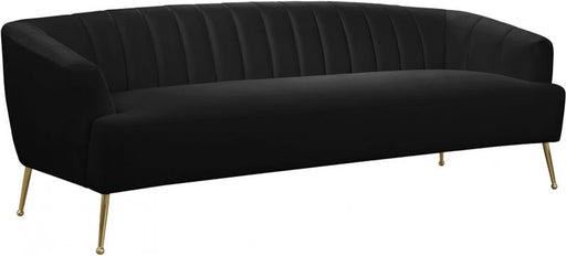 Meridian Furniture - Tori Velvet Sofa in Black - 657Black-S - GreatFurnitureDeal