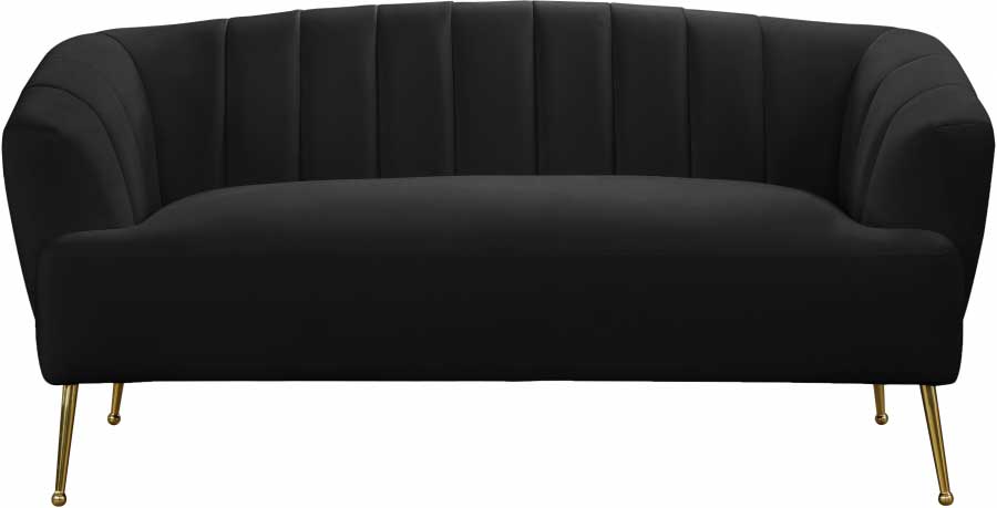 Meridian Furniture - Tori Velvet Loveseat in Black - 657Black-L - GreatFurnitureDeal