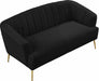 Meridian Furniture - Tori Velvet Loveseat in Black - 657Black-L - GreatFurnitureDeal