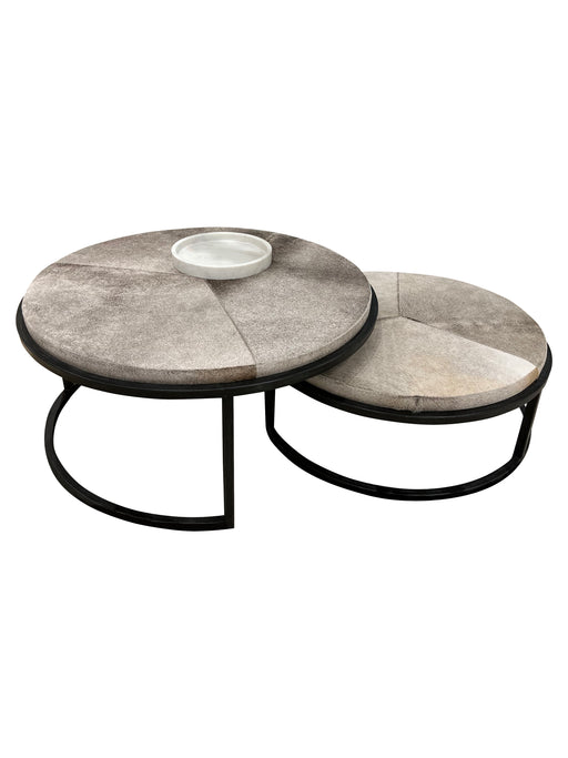 Classic Home Furniture - Hayword Nesting Coffee Tables Set of 2 Gray Hide - 51011686 - GreatFurnitureDeal