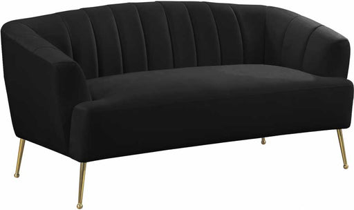 Meridian Furniture - Tori Velvet Loveseat in Black - 657Black-L - GreatFurnitureDeal