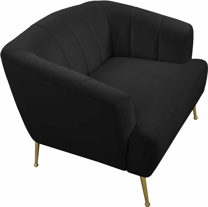 Meridian Furniture - Tori Velvet Chair in Black - 657Black-C - GreatFurnitureDeal