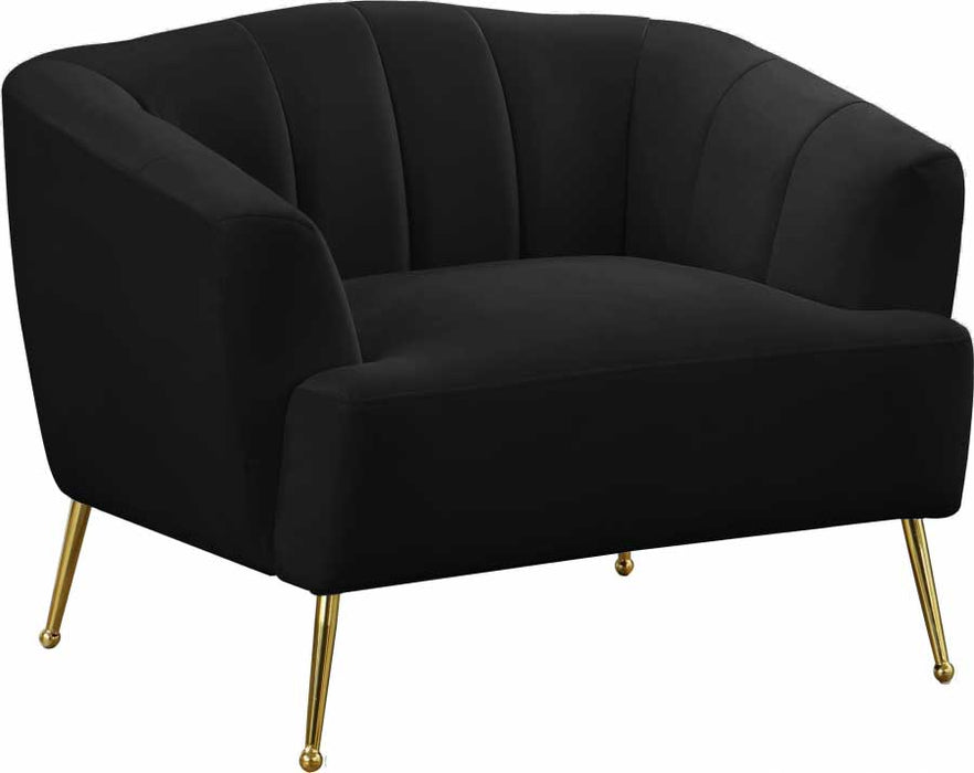 Meridian Furniture - Tori Velvet Chair in Black - 657Black-C - GreatFurnitureDeal