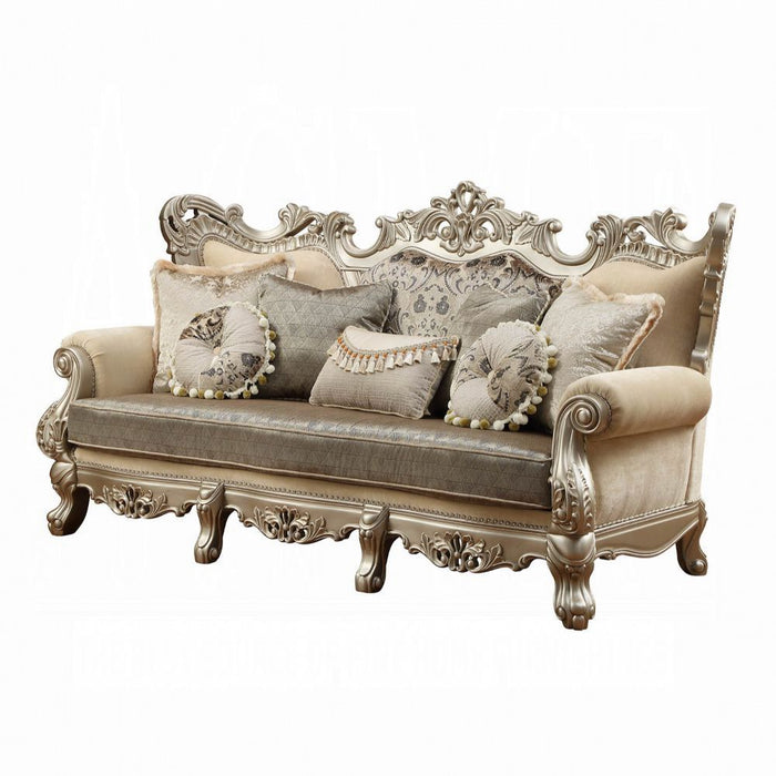 Acme Furniture - Ranita Sofa w-7 Pillows in Champagne - 51040 - GreatFurnitureDeal