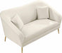 Meridian Furniture - Hermosa Velvet Loveseat in Cream - 658Cream-L - GreatFurnitureDeal