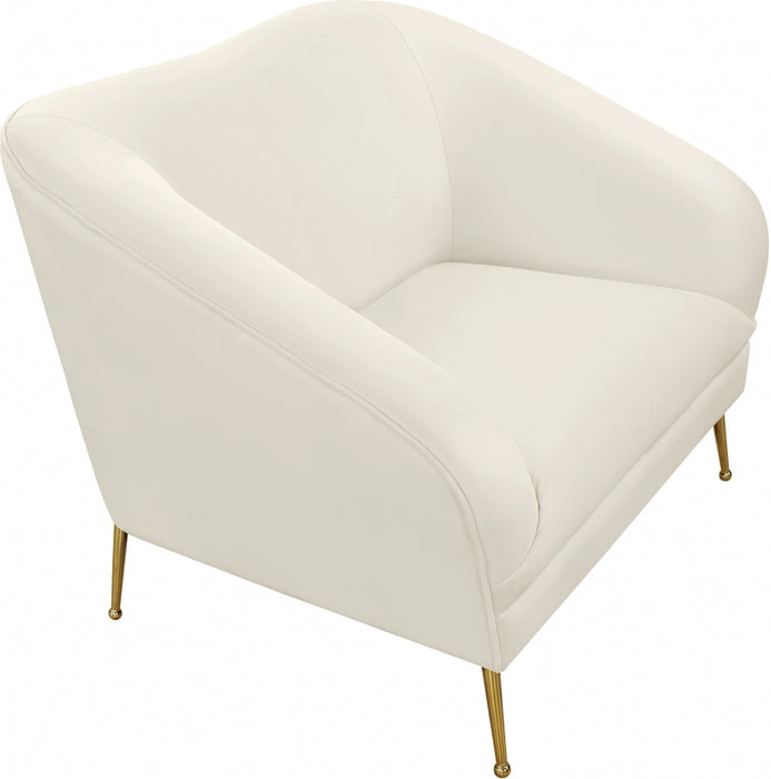 Meridian Furniture - Hermosa Velvet Chair in Cream - 658Cream-C