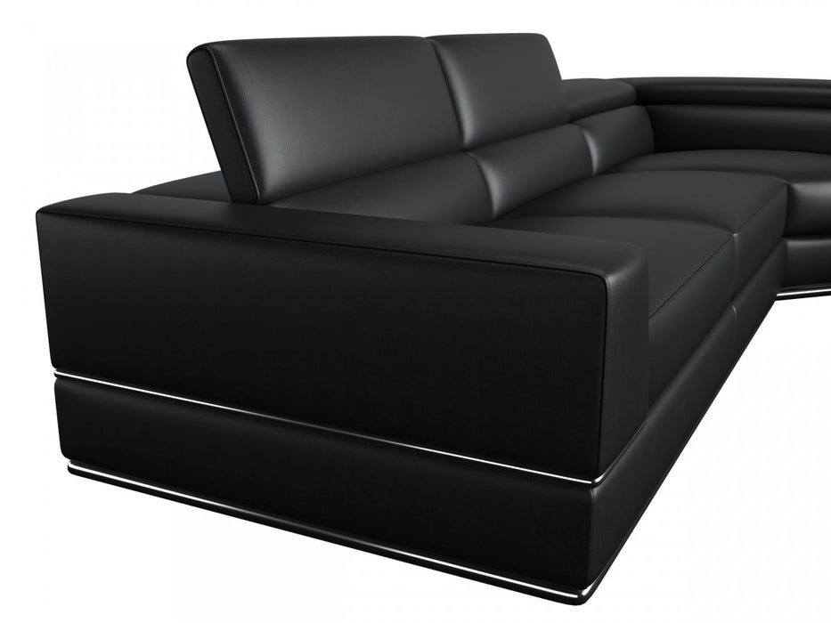VIG Furniture - Divani Casa Pella Modern Black Italian Leather U Shaped Sectional Sofa - VGCA5106O-BLK-SECT