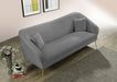 Meridian Furniture - Hermosa Velvet Sofa in Grey - 658Grey-S - GreatFurnitureDeal