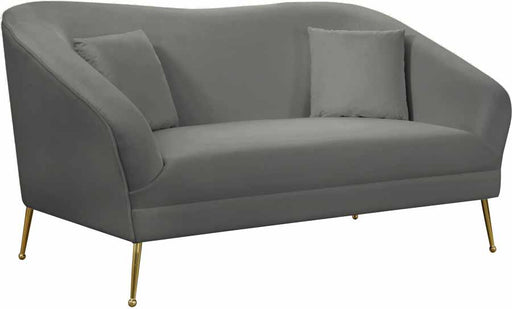 Meridian Furniture - Hermosa Velvet Loveseat in Grey - 658Grey-L - GreatFurnitureDeal