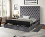GFD Home - Nora Full Size Tufted Upholstery Storage Bed made with Wood in Gray - GreatFurnitureDeal