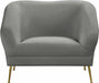 Meridian Furniture - Hermosa Velvet Chair in Grey - 658Grey-C - GreatFurnitureDeal