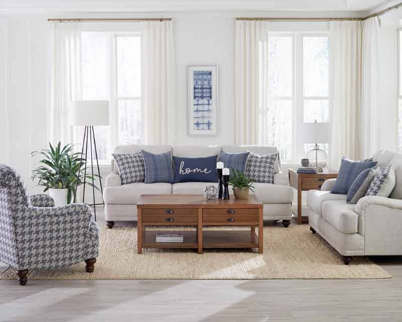 Coaster Furniture - Gwen Recessed Arms Loveseat in Light Grey - 511092