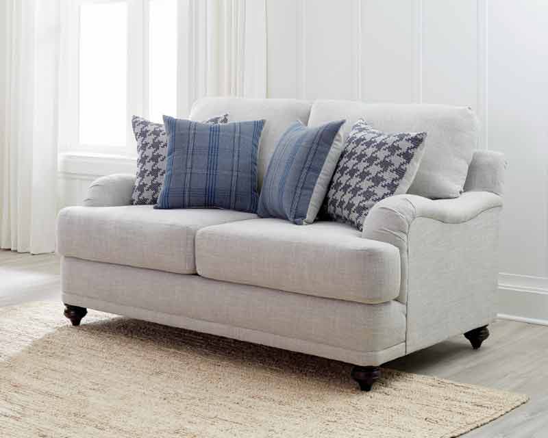 Coaster Furniture - Gwen Recessed Arms Loveseat in Light Grey - 511092