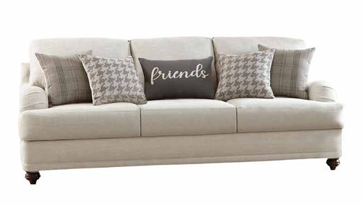 Coaster Furniture - Glenn Cushion Back Sofa in Light Grey - 511094 - GreatFurnitureDeal