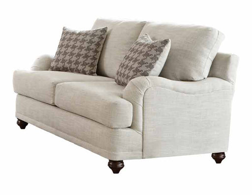 Coaster Furniture - Glenn Cushion Back Loveseat in Light Grey - 511095 - GreatFurnitureDeal