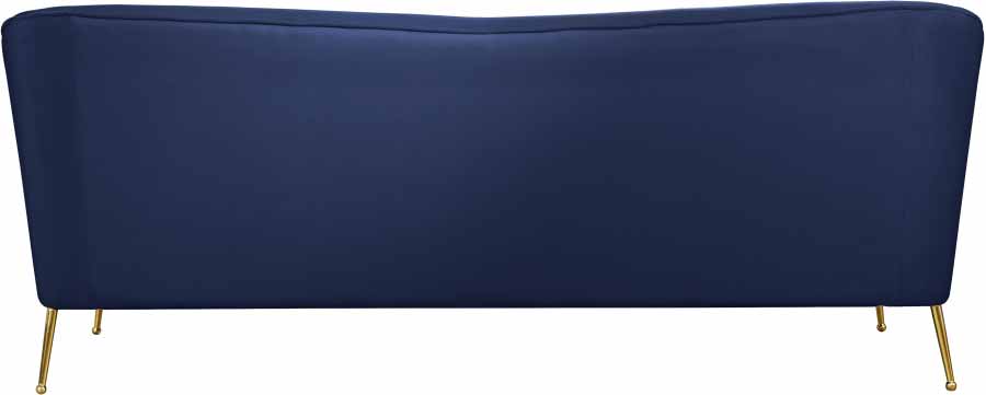 Meridian Furniture - Hermosa Velvet Sofa in Navy - 658Navy-S - GreatFurnitureDeal