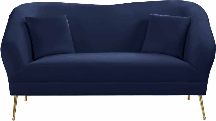 Meridian Furniture - Hermosa 3 Piece Living Room Set in Navy - 658Navy-S-3SET - GreatFurnitureDeal