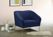 Meridian Furniture - Hermosa Velvet Chair in Navy - 658Navy-C - GreatFurnitureDeal