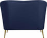 Meridian Furniture - Hermosa Velvet Chair in Navy - 658Navy-C - GreatFurnitureDeal