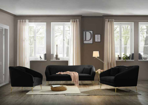 Meridian Furniture - Hermosa Velvet Chair in Black - 658Black-C - GreatFurnitureDeal