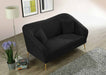 Meridian Furniture - Hermosa Velvet Loveseat in Black - 658Black-L - GreatFurnitureDeal