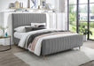 Meridian Furniture - Zara Velvet King Bed in Grey - ZaraGrey-K - GreatFurnitureDeal