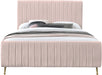 Meridian Furniture - Zara Velvet Queen Bed in Pink - ZaraPink-Q - GreatFurnitureDeal