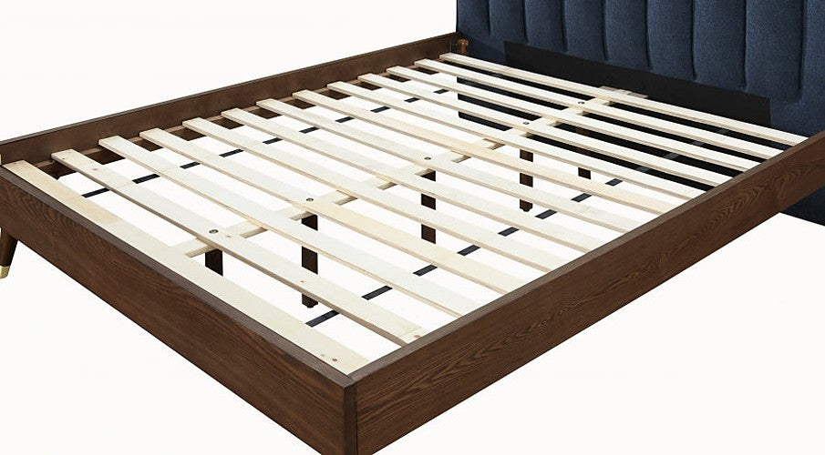 Meridian Furniture - Vance Polyester Linen King Bed in Navy - VanceNavy-K - GreatFurnitureDeal