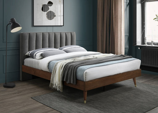 Meridian Furniture - Vance Polyester Linen Queen Bed in Grey - VanceGrey-Q - GreatFurnitureDeal