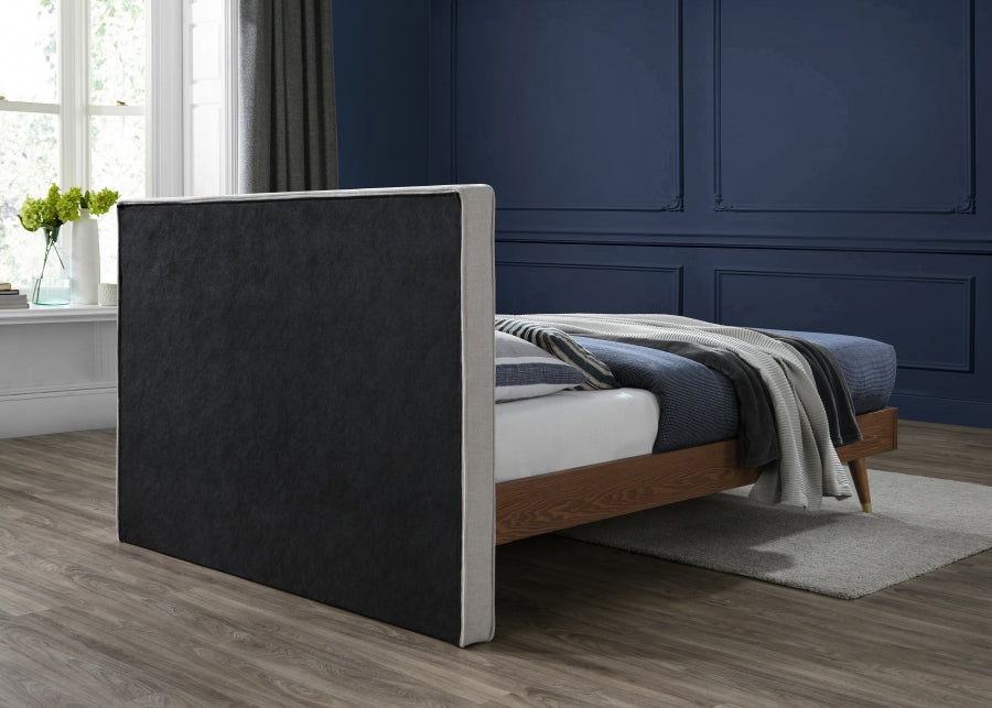 Meridian Furniture - Vance Polyester Linen Queen Bed in Beige - VanceBeige-Q - GreatFurnitureDeal