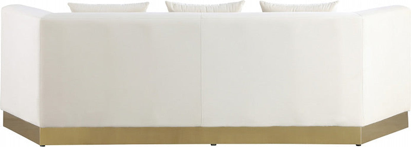 Meridian Furniture - Marquis Velvet Sofa in Cream - 600Cream-S - GreatFurnitureDeal