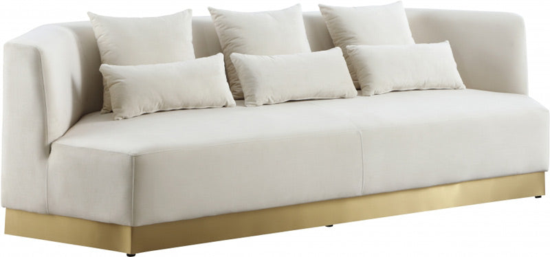 Meridian Furniture - Marquis Velvet Sofa in Cream - 600Cream-S - GreatFurnitureDeal