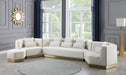 Meridian Furniture - Marquis Velvet Ottoman in Cream - 600Cream-Ott - GreatFurnitureDeal