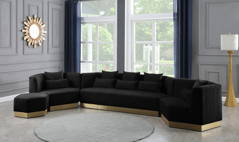 Meridian Furniture - Marquis 3 Piece Living Room Set in Black - 600Black-S-3SET - GreatFurnitureDeal