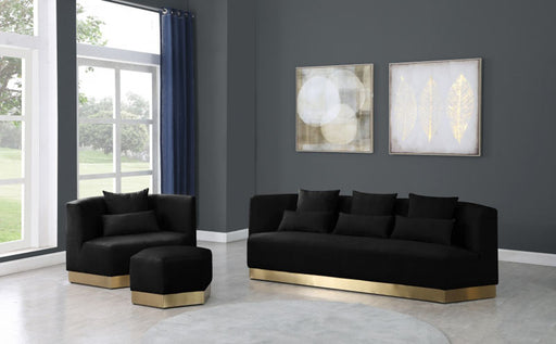 Meridian Furniture - Marquis 3 Piece Living Room Set in Black - 600Black-S-3SET - GreatFurnitureDeal