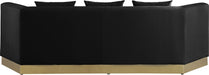 Meridian Furniture - Marquis Velvet Sofa in Black - 600Black-S - GreatFurnitureDeal