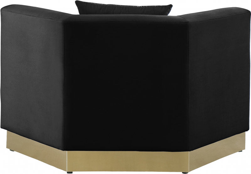 Meridian Furniture - Marquis Velvet Chair in Black - 600Black-C - GreatFurnitureDeal