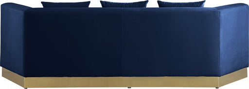 Meridian Furniture - Marquis Velvet Sofa in Navy - 600Navy-S - GreatFurnitureDeal