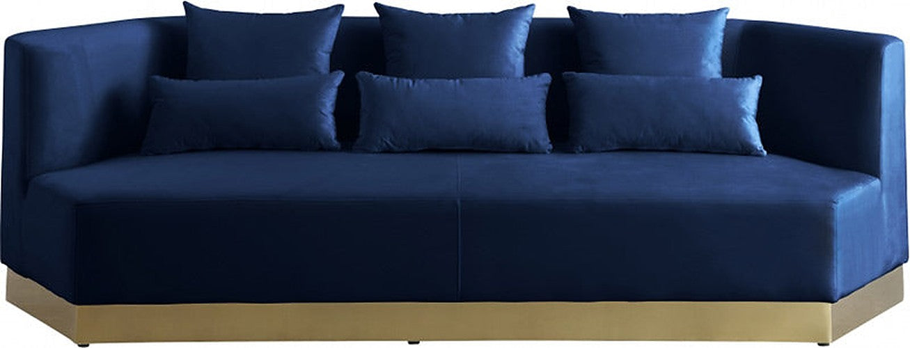 Meridian Furniture - Marquis Velvet Sofa in Navy - 600Navy-S - GreatFurnitureDeal