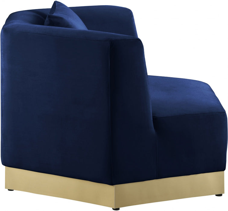 Meridian Furniture - Marquis Velvet Chair in Navy - 600Navy-C - GreatFurnitureDeal