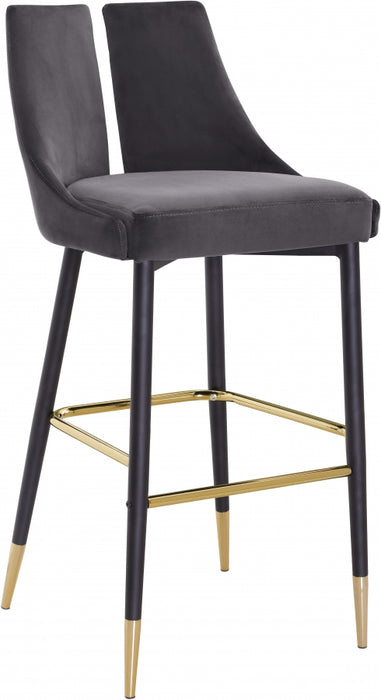 Meridian Furniture - Sleek Bar Stool Set of 2 in Grey - 960Grey-C - GreatFurnitureDeal