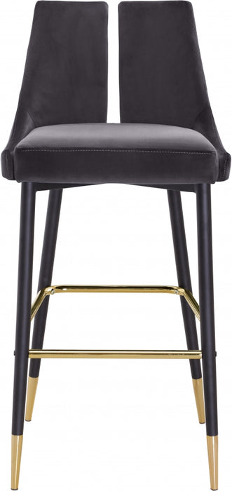 Meridian Furniture - Sleek Bar Stool Set of 2 in Grey - 960Grey-C