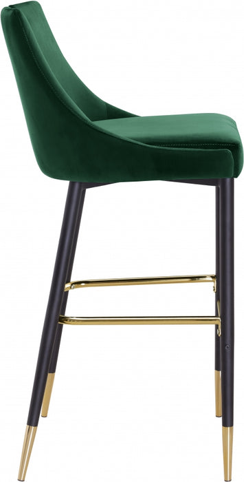 Meridian Furniture - Sleek Bar Stool Set of 2 in Green - 960Green-C - GreatFurnitureDeal