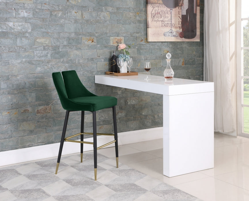 Meridian Furniture - Sleek Bar Stool Set of 2 in Green - 960Green-C