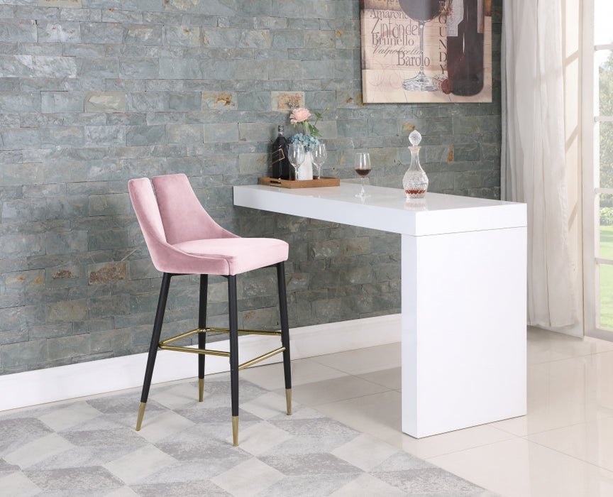 Meridian Furniture - Sleek Bar Stool Set of 2 in Pink - 960Pink-C - GreatFurnitureDeal