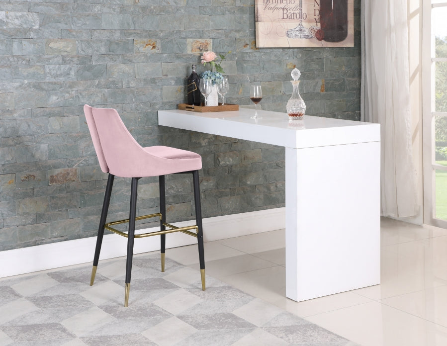 Meridian Furniture - Sleek Bar Stool Set of 2 in Pink - 960Pink-C