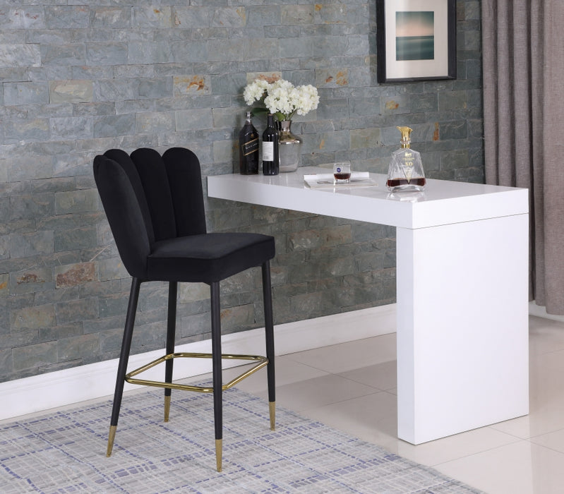Meridian Furniture - Lily Bar Stool Set of 2 in Black - 961Black-C - GreatFurnitureDeal