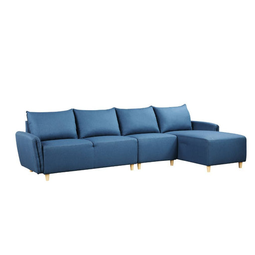 Acme Furniture - Marcin Sectional Sofa, Blue Fabric - 51820 - GreatFurnitureDeal